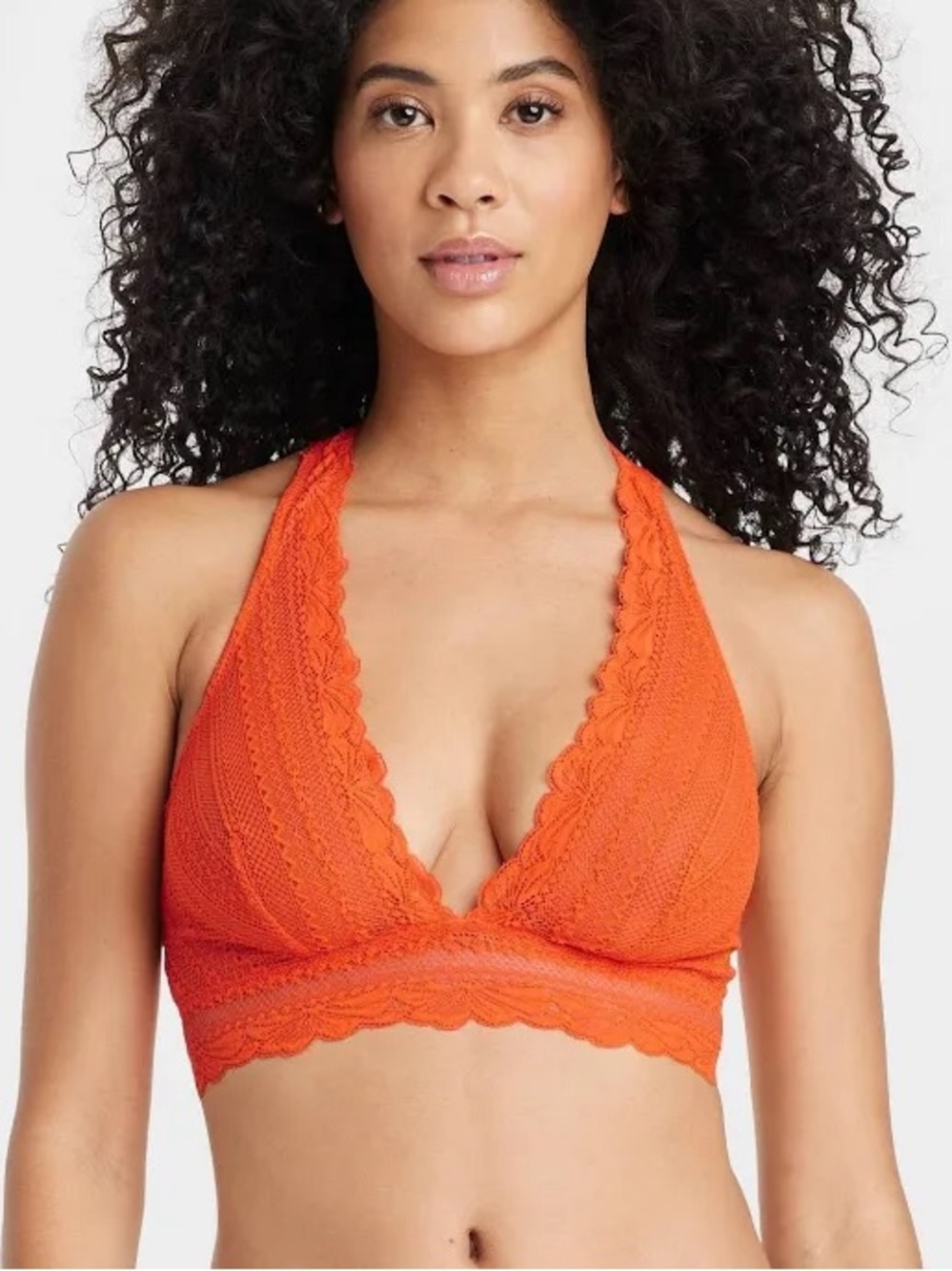 NWT Auden Orange Lace Bralette Small